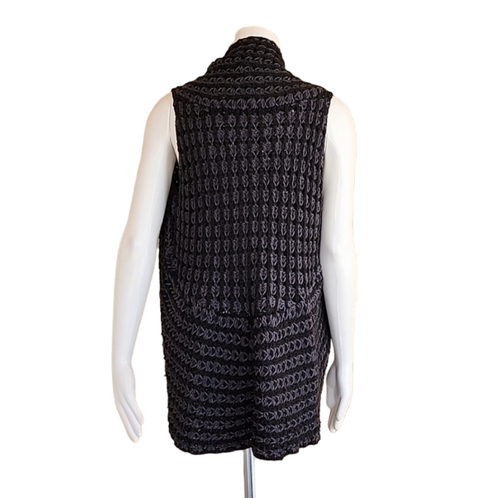SLEEPING ON SNOW ANTHROPOLOGIE Cocoon Wool Sweater Vest S M Crochet Cardigan - Picture 4 of 16